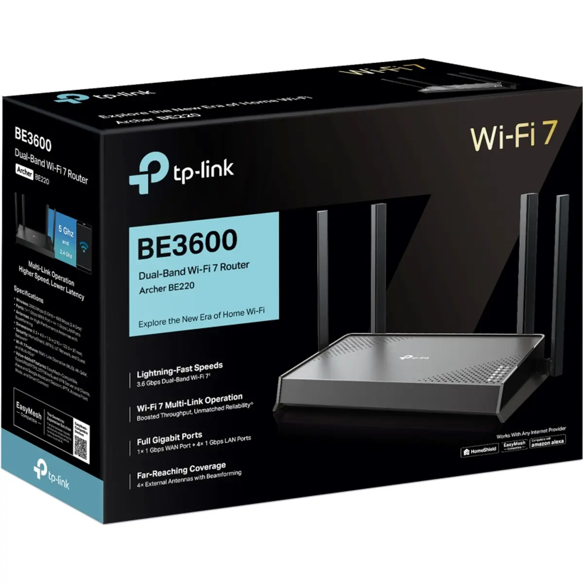Router Wi-Fi 7 DualBand BE3600 (2882 + 688Mbps) 1x WAN + 4x LAN Gigabit