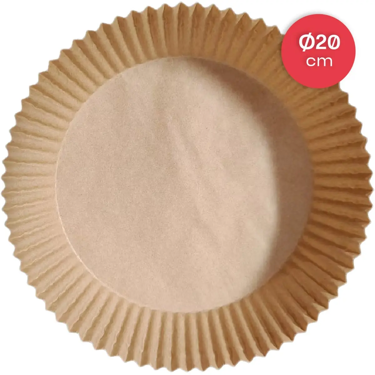 Pack 100 folhas papel para Air Fryer redondo 20cm