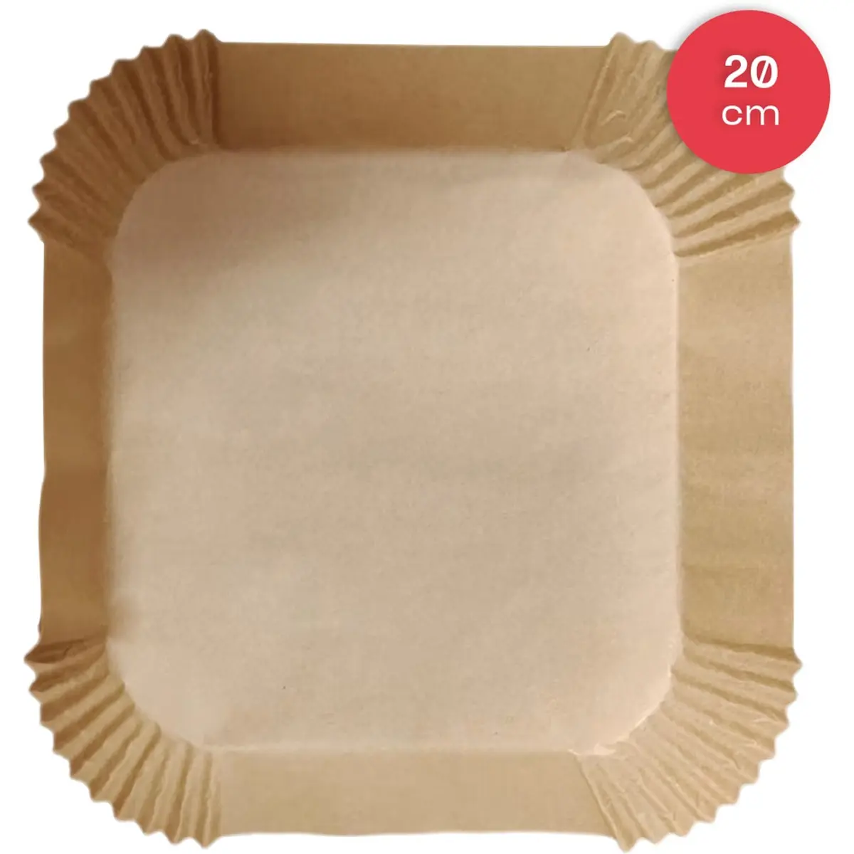 Pack 100 folhas papel para Air Fryer quadrado 20cm