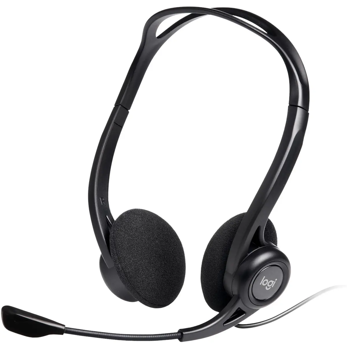 Auscultadores headset stereo USB com microfone + controlo de volume