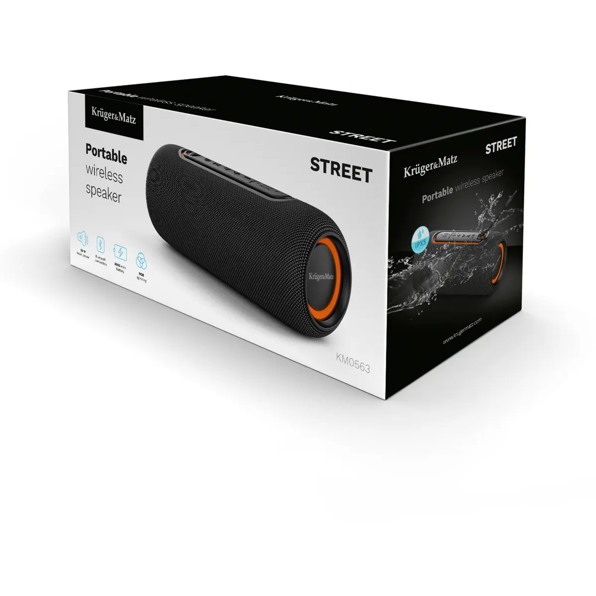 Coluna Bluetooth Portátil 20W (USB 2.0, jack 3,5mm) 2.000mAh - IPX5 - preta