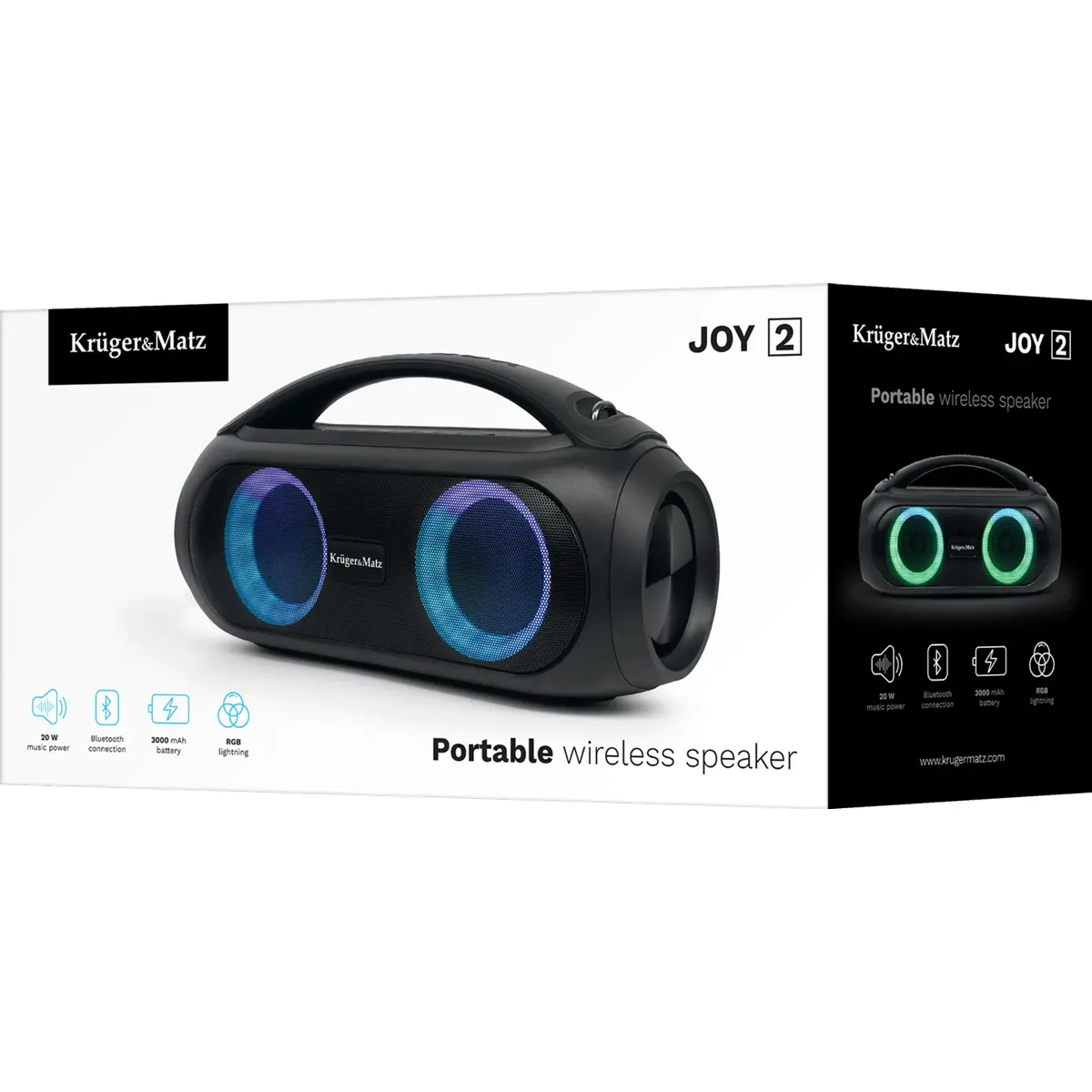 Coluna Bluetooth Portátil 20W (USB 2.0, jack 3,5mm) 3.000mAh - IPX5