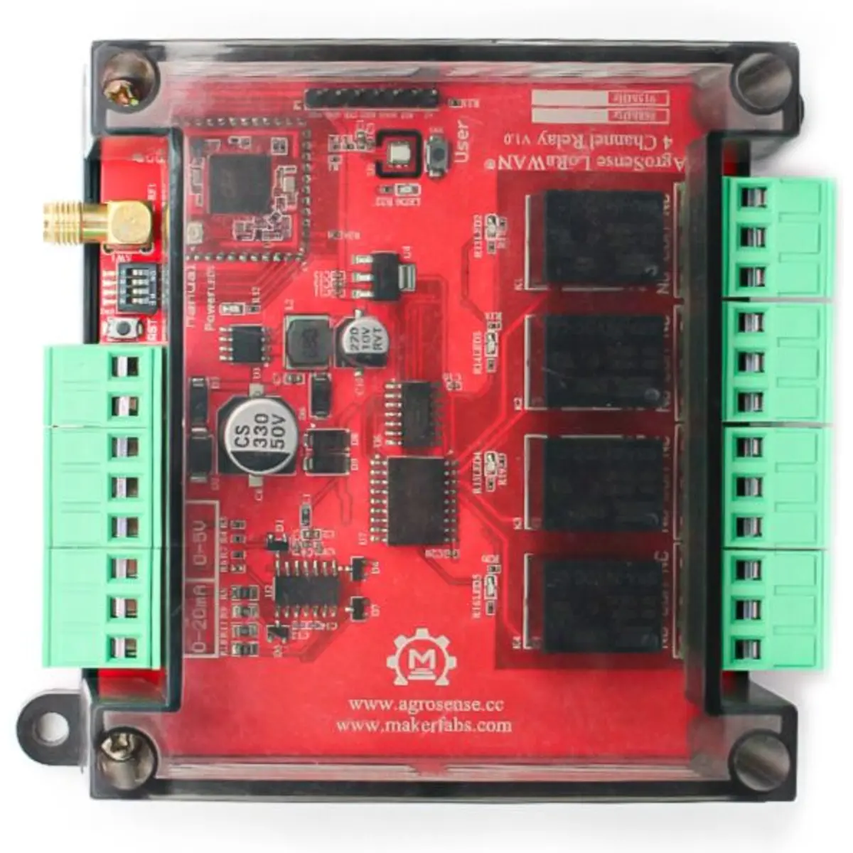 AgroSense: Controlador LoRaWAN de 4 Canais para Controlo Remoto