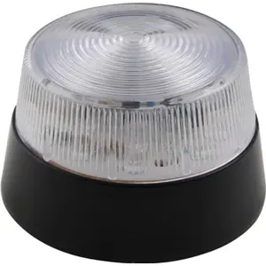 Sinalizador LED estroboscópico transparente 6..15VDC 120mA Ø77x45.7mm IP20
