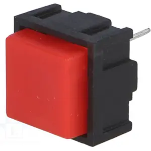 Botão de pressão monoestável - OFF-(ON) - 50VDC 25mA (2 pinos) vermelho
