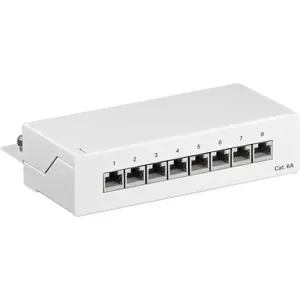 Mini painel Keystone CAT6a de 8 portas