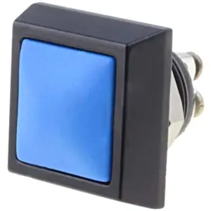 Botão interruptor de pressão anti-vandalismo unipolar SPST OFF-(ON) 36VDC 2A para aparafusar - azul