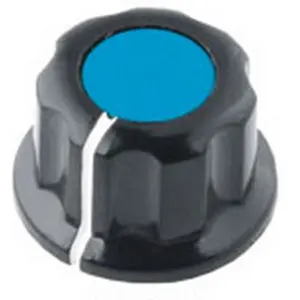 Botão de parafuso para potenciómetro [veio liso] c/ indicador Ø16.5x11mm - azul