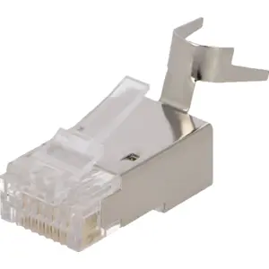 Ficha RJ45 Blindada FTP de cravar 8P/8C Cat.6A, Cat.7, Cat.7A and Cat.8.1 con guía