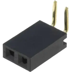 Barra de 2 pinos (1x2) fêmea 2.54mm 90º para PCB