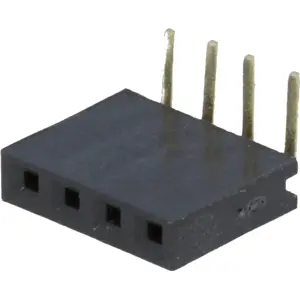 Barra de 4 pinos (1x4) fêmea 2.54mm 90º para PCB