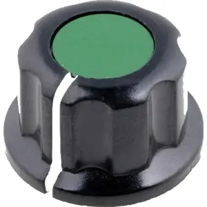 Botón de tornillo para potenciómetro [eje liso] c/ indicador Ø16.5x11mm - verde