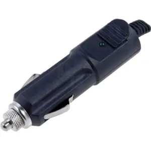 Ficha de mechero macho para cable con fusible y LED 12VDC 3A