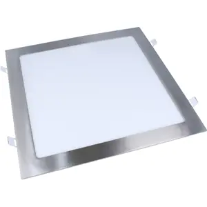 Downlight LED quadrado 230VAC 24W 6000K 1780lm 300x300mm (278x278mm) - com driver - aço escovado