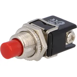 Botão interruptor de pressão monoestável OFF-(ON) 250VAC 1A (2 pinos) vermelho