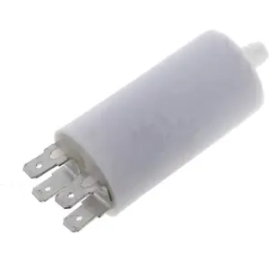 Condensador para motor   1.0uF 450V Ø28x55mm - c/ terminais 6.3mm e parafuso M8