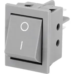 Interruptor basculante 2 posições estáveis - ON-OFF - DPST 250VAC 15A (4 pinos) - cinzento