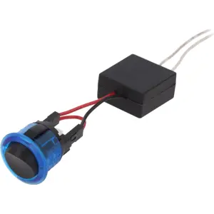 Interruptor basculante bipolar OFF-ON SPST 250V 10A preto c/ moldura azul luminosa