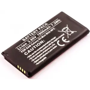 Bateria para telemóvel compatível com Samsung Galaxy S5 mini 3.85V 1900mah 7.3Wh Li-Ion c/ NFC
