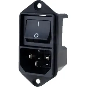 Ficha IEC C14 (macho) 3pin 10A de painel com interruptor