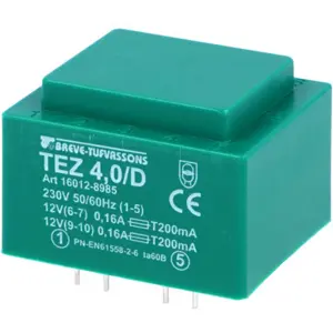 Transformador encapsulado para PCB 230VAC/12V+12V 4VA