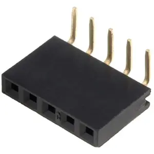 Barra de 5 pinos (1x5) fêmea 2.54mm 90º para PCB