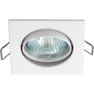 Aro quadrado orientável com mola para lâmpadas GU10/MR16 82x82mm - branco