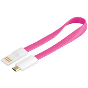 Cabo USB 2.0 A - micro-USB B magnético 0.2m - cor-de-rosa