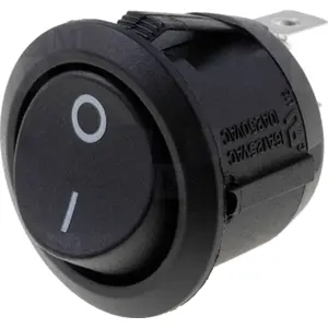 Interruptor basculante redondo 2 posições estáveis - ON-OFF - 250VAC 10A (2 pinos) - preto