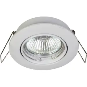Aro redondo orientável com mola para lâmpadas GU10/MR16 Ø70mm - branco