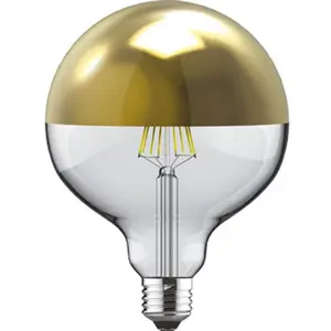 Lâmpada tipo filamento Soft LED E27 G125 c/ refletor dourado 230V 8W 2700K (branco quente) 700lm