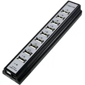 Hub USB 2.0 de 10 portas, com alimentação