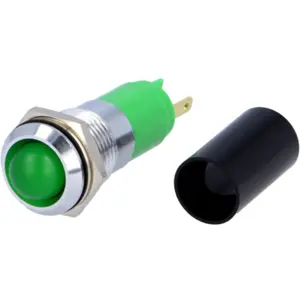 Indicador LED metálico 230VAC Ø14.2mm IP67 verde