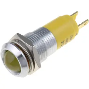 Indicador LED metálico 24..28VDC Ø14.2mm amarelo