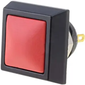 Botão interruptor de pressão anti-vandalismo unipolar SPST OFF-(ON) 36VDC 2A para soldar - vermelho