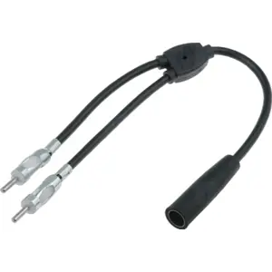 Cabo adaptador p/ antena - 2x DIN macho - DIN fêmea - 20cm
