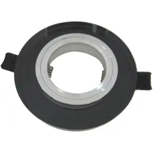 Aro fixo com mola para lâmpadas GU10/MR16 - preto