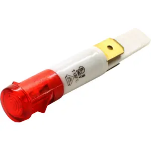 Indicador com lâmpada de neon vermelho 240VAC Ø8mm com terminais de 6.4mm