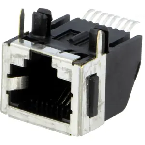 Ficha RJ45 fêmea SMT para soldar em PCB 90º