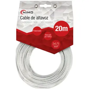 Fio de coluna branco 2x0.75mm² CCA 20m
