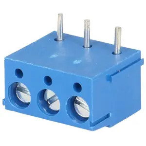 Bloco de 3 terminais com parafuso (2.5mm²) 5.0mm 90º para PCB - azul