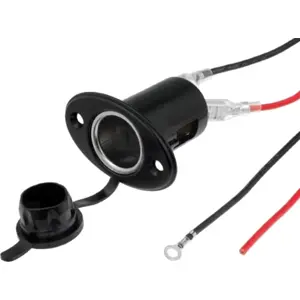 Ficha de toma de mechero hembra para panel con fijación para tornillos 12VDC