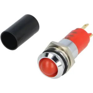 Indicador LED metálico 230VAC Ø14,2mm IP67 vermelho