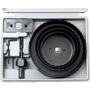 Jogo de 5 brocas craneanas p/ madeira 64mm a 127mm - 8 pcs