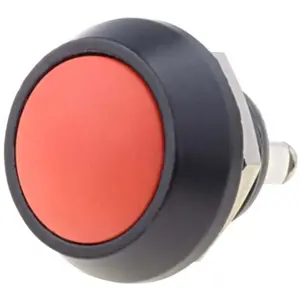 Botão interruptor de pressão anti-vandalismo unipolar SPST OFF-(ON) 36VDC 2A para aparafusar - vermelho