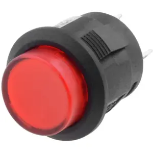 Botão interruptor de pressão unipolar vermelho OFF-(ON) SPST-NO 250V 1.5A - Iluminado (12VDC)
