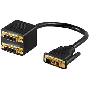 Repartidor DVI-D 24+1 pinos macho - 2x DVI-D 24+1 pinos fêmea