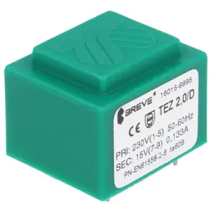Transformador encapsulado para PCB 230VAC/15V 2VA 0.133A