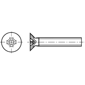 Tornillo cabeza avellanada de acero zincado M2x4mm Phillips PH1 - Kraftberg M2X4/D965