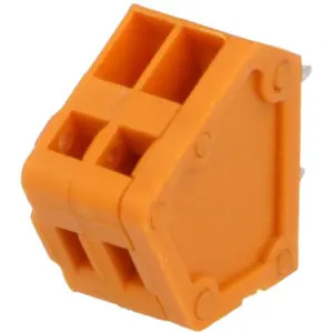 Bloque de 2 terminales con tornillo 2.54mm 45º para PCB - naranja
